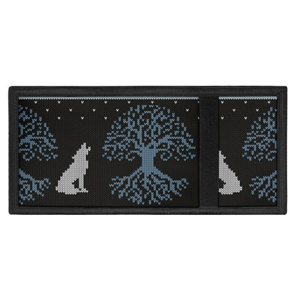 Tree Of Life And Howling Wolves Print Trifold Wallet