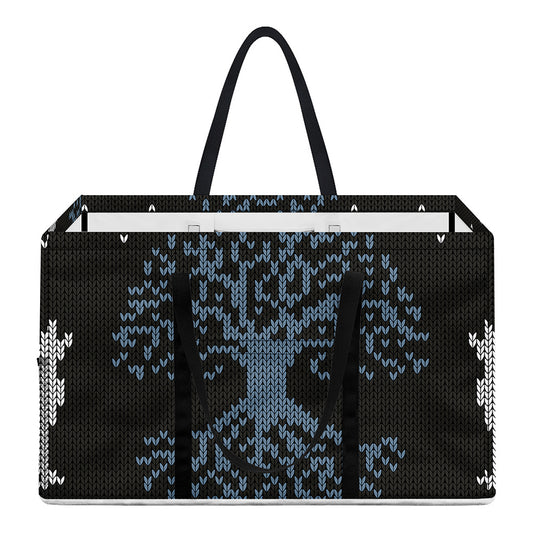 Tree Of Life And Howling Wolves Print Utility Tote Bag