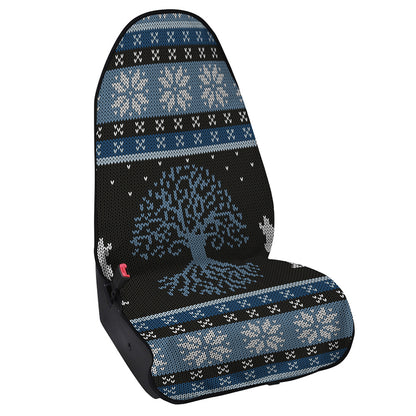 Tree Of Life And Howling Wolves Print Waterproof Car Seat Cover