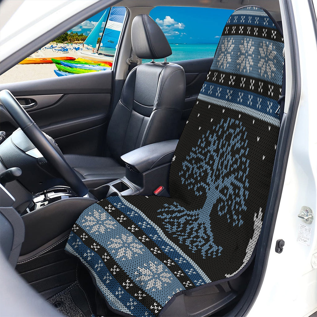Tree Of Life And Howling Wolves Print Waterproof Car Seat Cover