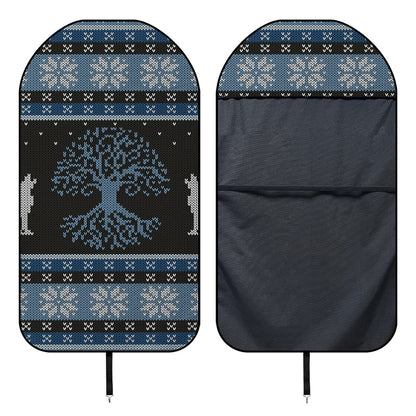 Tree Of Life And Howling Wolves Print Waterproof Car Seat Cover