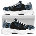 Tree Of Life And Howling Wolves Print White Chunky Shoes