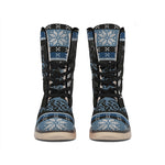 Tree Of Life And Howling Wolves Print Winter Boots