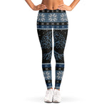 Tree Of Life And Howling Wolves Print Women's Leggings