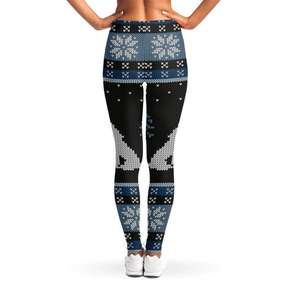 Tree Of Life And Howling Wolves Print Women's Leggings