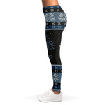 Tree Of Life And Howling Wolves Print Women's Leggings