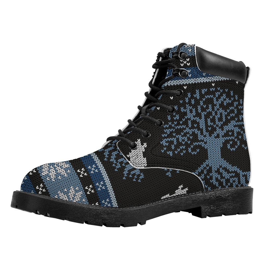 Tree Of Life And Howling Wolves Print Work Boots