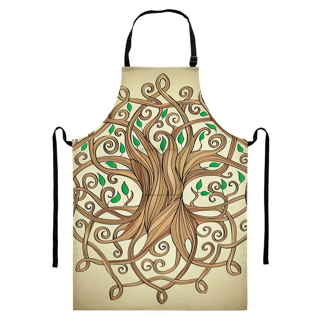 Tree Of Life Celtic Symbol Print Bib Apron With Pocket