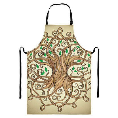 Tree Of Life Celtic Symbol Print Bib Apron With Pocket