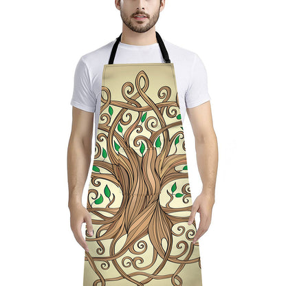 Tree Of Life Celtic Symbol Print Bib Apron With Pocket