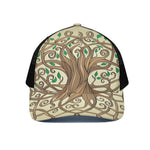 Tree Of Life Celtic Symbol Print Black Mesh Trucker Cap