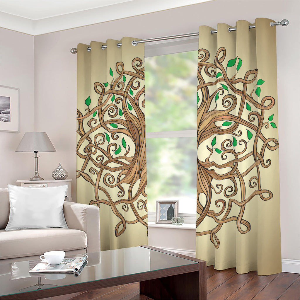 Tree Of Life Celtic Symbol Print Blackout Grommet Curtains