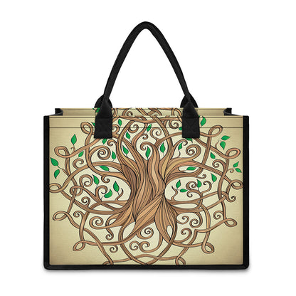 Tree Of Life Celtic Symbol Print Canvas Tote Bag