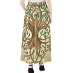 Tree Of Life Celtic Symbol Print Chiffon Maxi Skirt