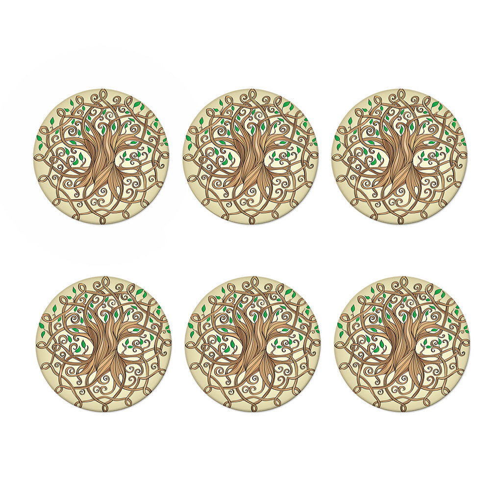 Tree Of Life Celtic Symbol Print Coaster Set