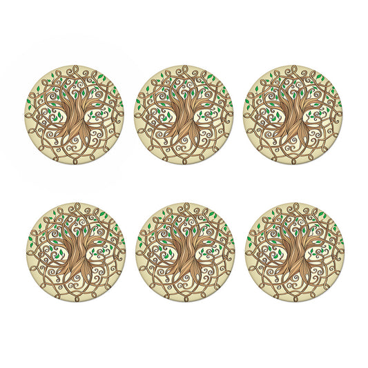 Tree Of Life Celtic Symbol Print Coaster Set