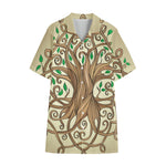 Tree Of Life Celtic Symbol Print Cotton Hawaiian Shirt