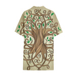 Tree Of Life Celtic Symbol Print Cotton Hawaiian Shirt