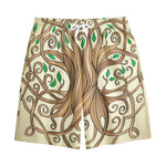 Tree Of Life Celtic Symbol Print Cotton Shorts