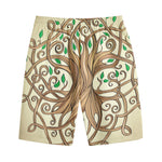 Tree Of Life Celtic Symbol Print Cotton Shorts