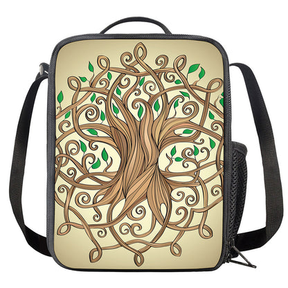 Tree Of Life Celtic Symbol Print Crossbody Lunch Bag