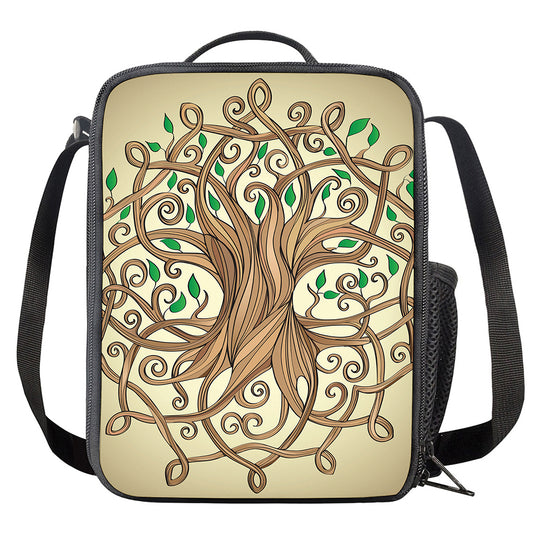 Tree Of Life Celtic Symbol Print Crossbody Lunch Bag