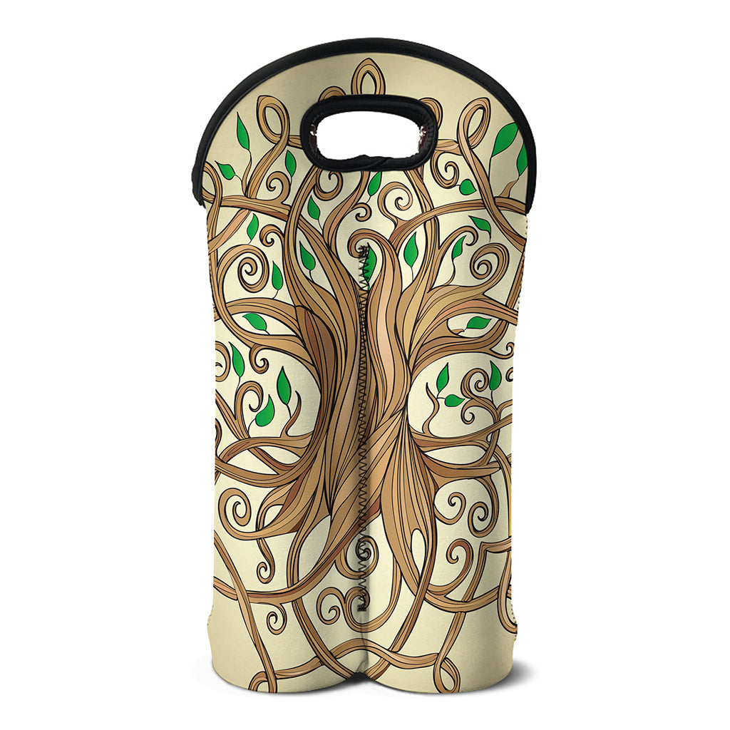 Tree Of Life Celtic Symbol Print Double Neoprene Wine Tote