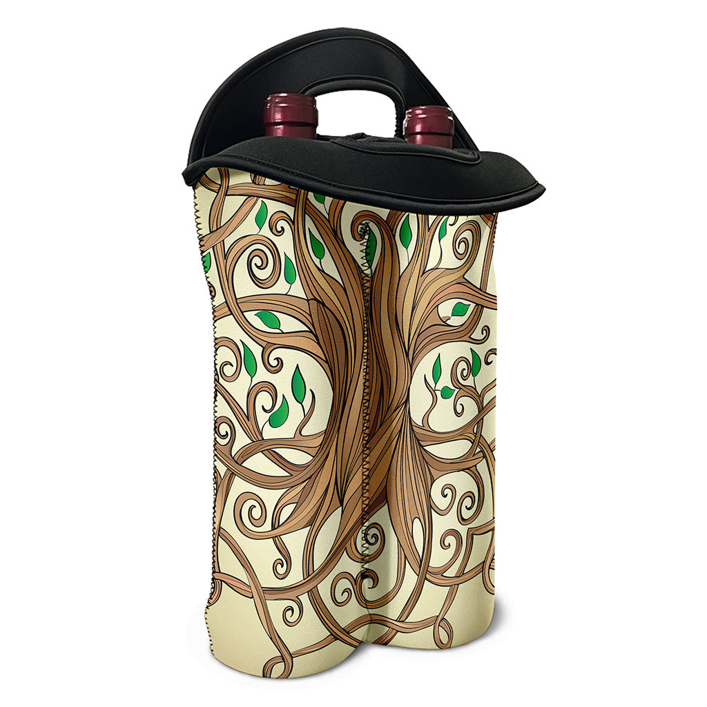 Tree Of Life Celtic Symbol Print Double Neoprene Wine Tote