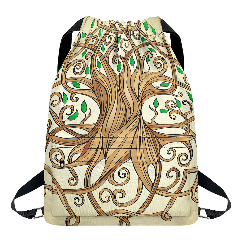 Tree Of Life Celtic Symbol Print Drawstring Backpack