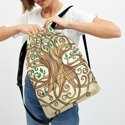 Tree Of Life Celtic Symbol Print Drawstring Backpack
