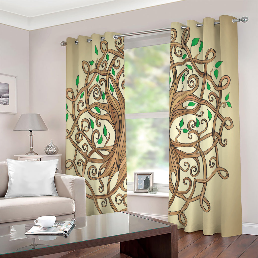 Tree Of Life Celtic Symbol Print Extra Wide Grommet Curtains