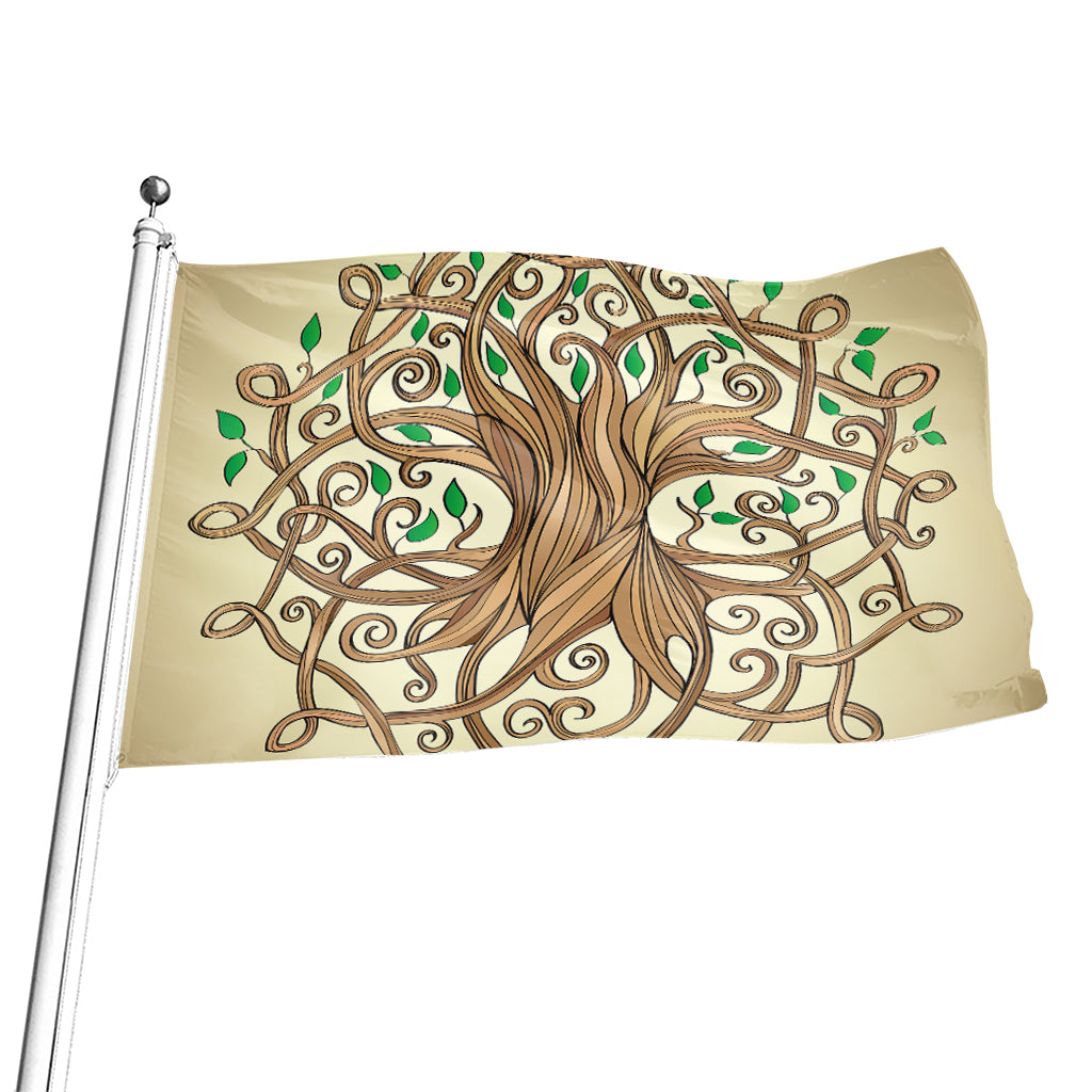 Tree Of Life Celtic Symbol Print Flag