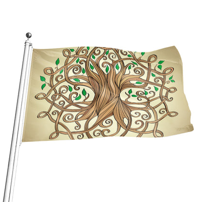 Tree Of Life Celtic Symbol Print Flag