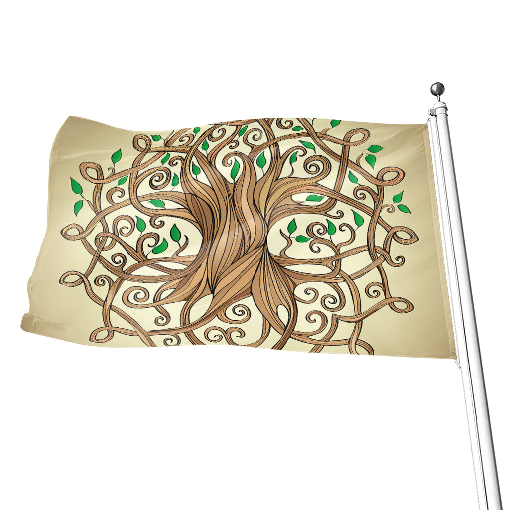Tree Of Life Celtic Symbol Print Flag