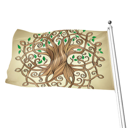 Tree Of Life Celtic Symbol Print Flag