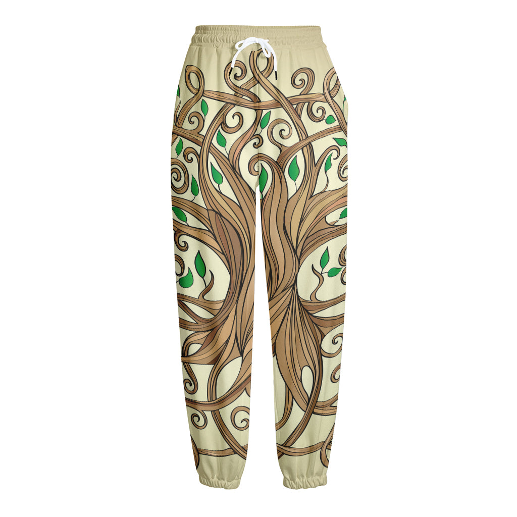 Tree Of Life Celtic Symbol Print Fleece Lined Knit Pants