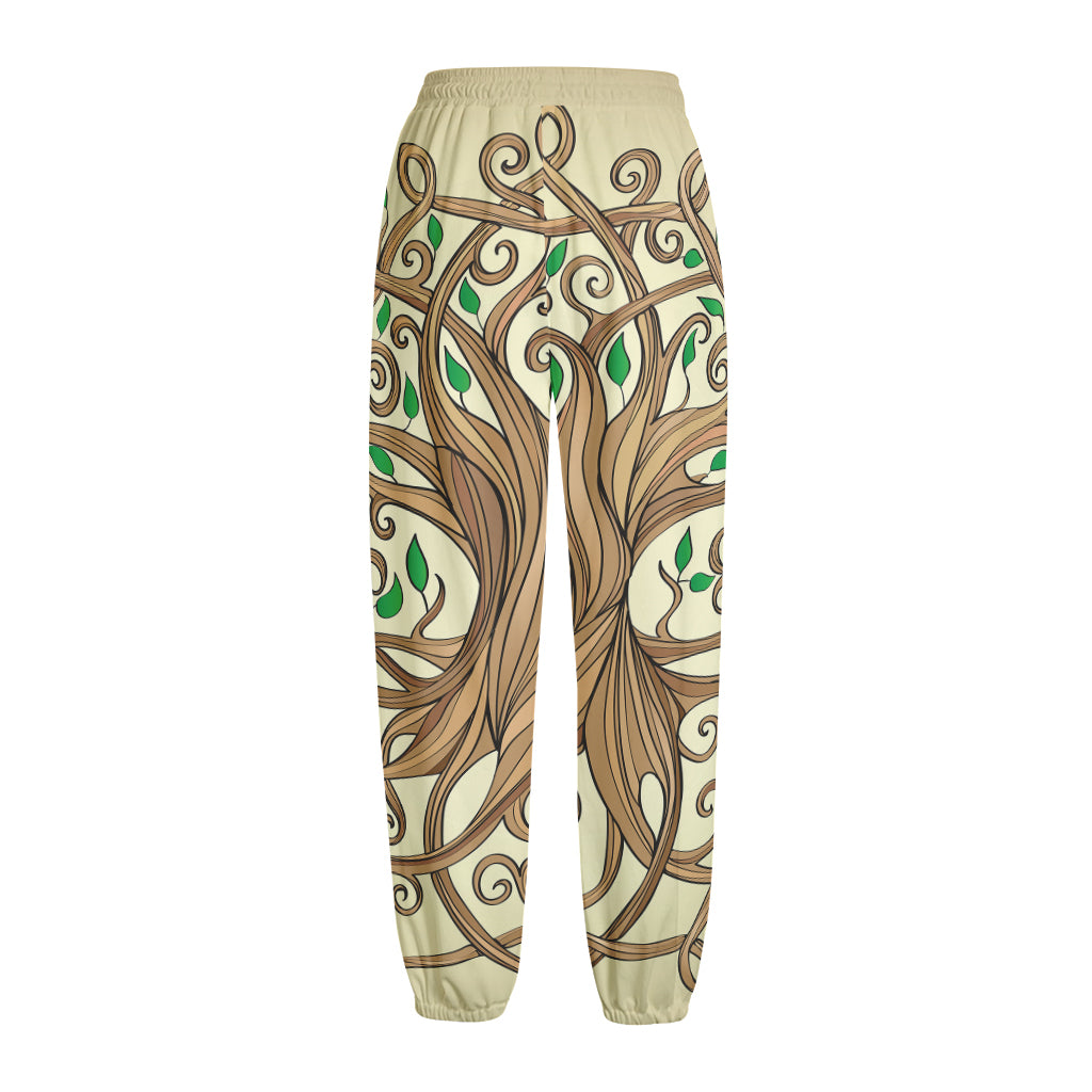 Tree Of Life Celtic Symbol Print Fleece Lined Knit Pants