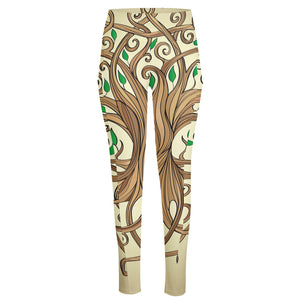 Tree Of Life Celtic Symbol Print High-Waisted Pocket Leggings