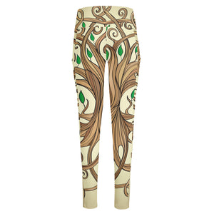 Tree Of Life Celtic Symbol Print High-Waisted Pocket Leggings