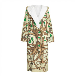 Tree Of Life Celtic Symbol Print Hooded Bathrobe