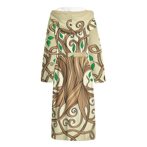 Tree Of Life Celtic Symbol Print Hooded Bathrobe