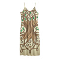 Tree Of Life Celtic Symbol Print Jersey Midi Cami Dress