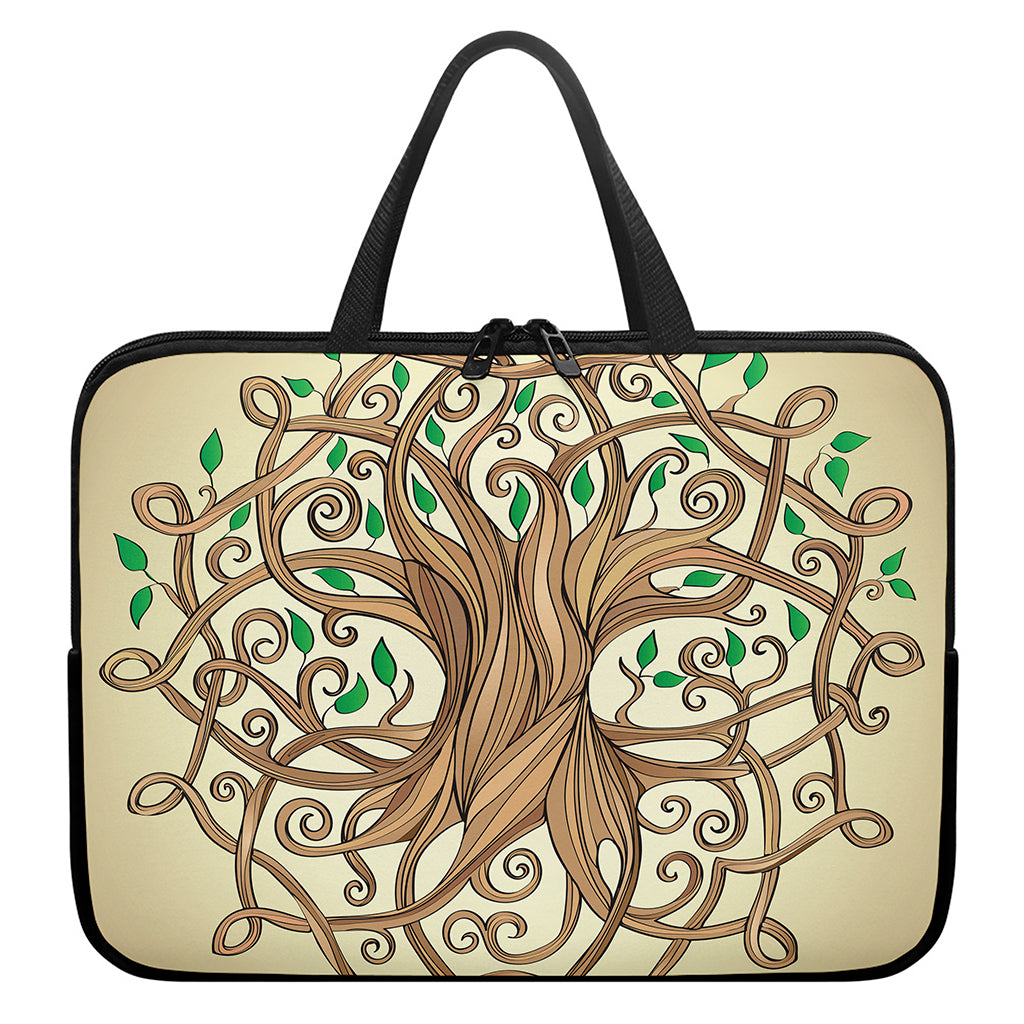 Tree Of Life Celtic Symbol Print Laptop Sleeve With Handle