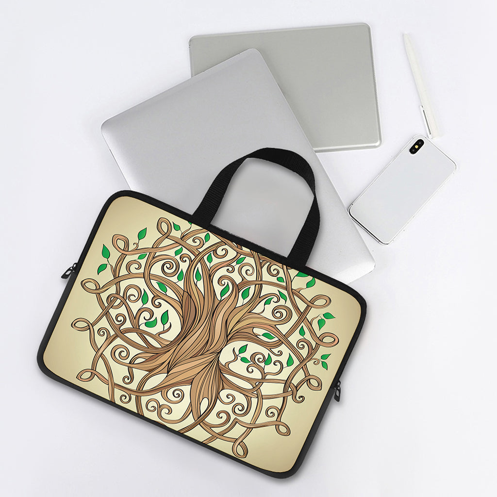 Tree Of Life Celtic Symbol Print Laptop Sleeve With Handle