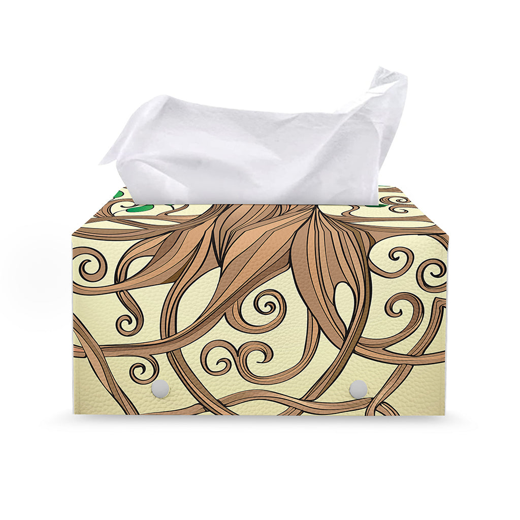 Tree Of Life Celtic Symbol Print Leather Tissue Box Cover