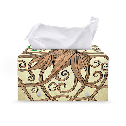 Tree Of Life Celtic Symbol Print Leather Tissue Box Cover