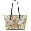 Tree Of Life Celtic Symbol Print Leather Tote Bag