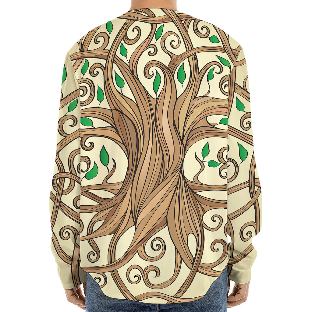 Tree Of Life Celtic Symbol Print Long Sleeve Baseball Jersey