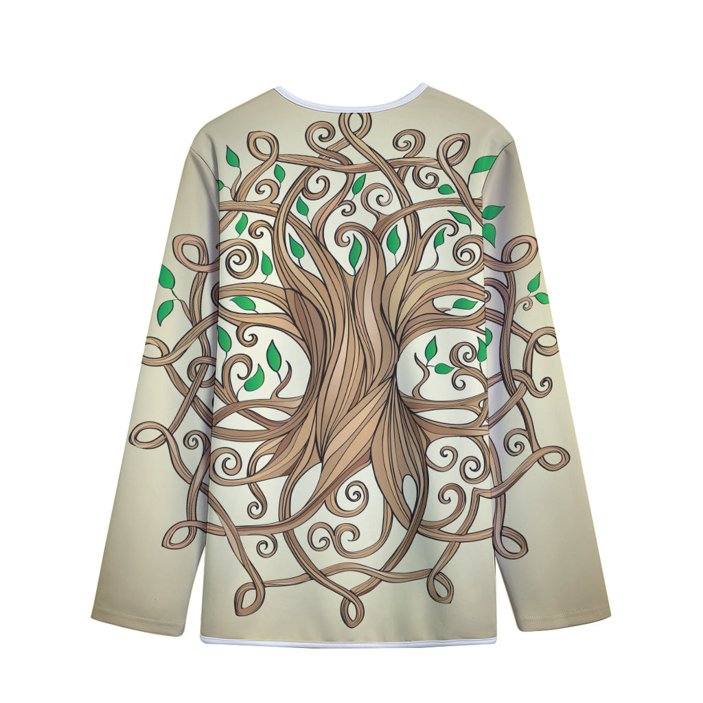 Tree Of Life Celtic Symbol Print Long Sleeve Short Coat