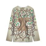 Tree Of Life Celtic Symbol Print Long Sleeve Short Coat